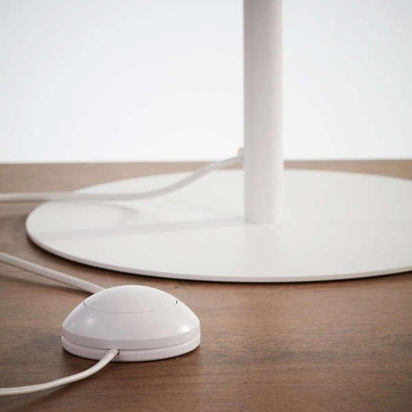 Podłogowa lampa jutowy klosz Linobianco 5241 TK Lighting brązowa biała