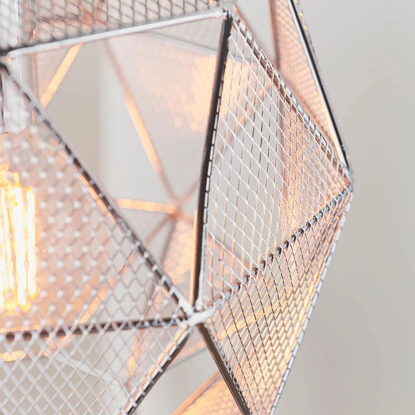 Geometryczna lampa wisząca Armour 72817 do salonu chrom