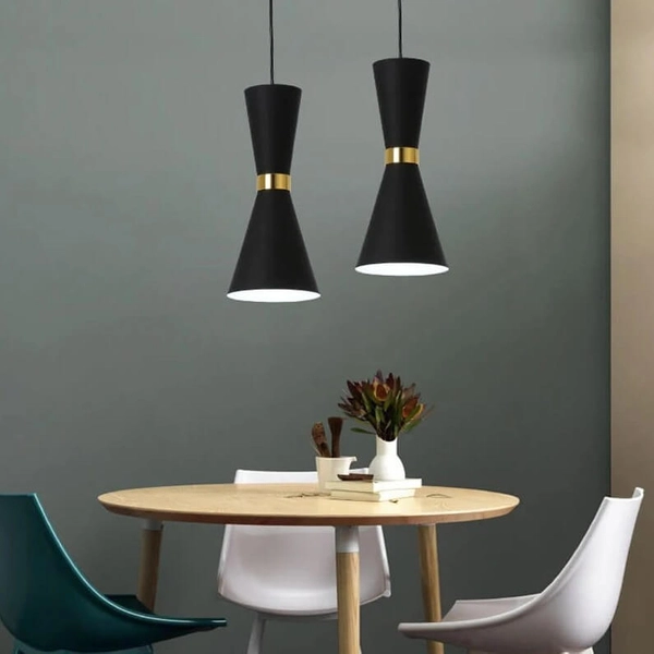 Zwisająca lampa Librio ABR-KWSZ2-E27 Abruzzo metalowa czarna złota