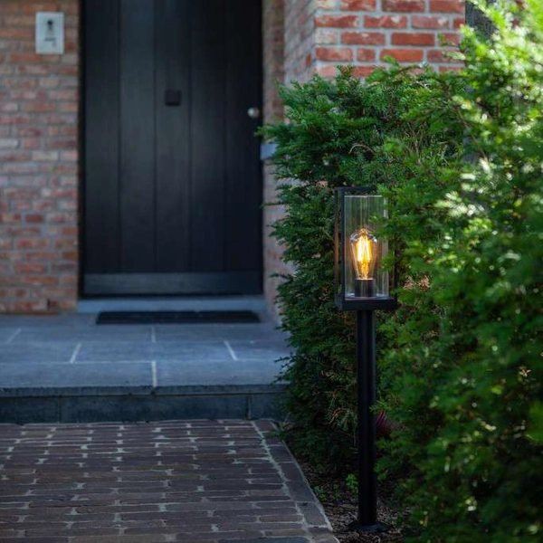 Stojąca LAMPA zewnętrzna FLAIR 7288801012 Lutec ogrodowa OPRAWA słupek outdoor IP44 czarny przezroczysty