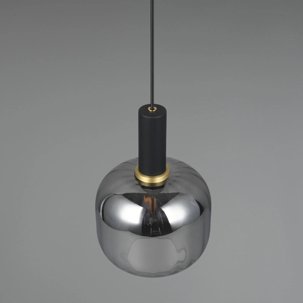 Przydymiona lampa wisząca DIVA 319800132 Trio do kuchni przydymiony czarny