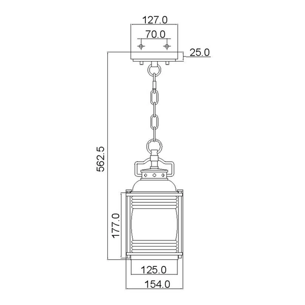 Wisząca latareka ogrodowa Ashland Bay KL-ASHLANDBAY8-S-BU Kichler IP44 brązowa