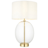 Szklana lampa stołowa hampton L&-199292 Light& abażurowa biała mosiądz
