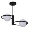 Nowoczesna sufitowa lampa Dorado LP-002/2C ring BK mleczne kule czarny