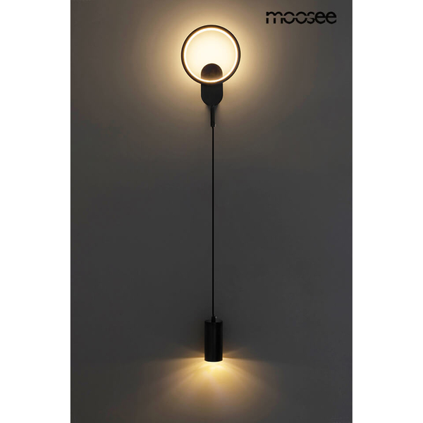 Ścienna lampa Como MSE010100344 Moosee LED 9W 3000K tuba czarna