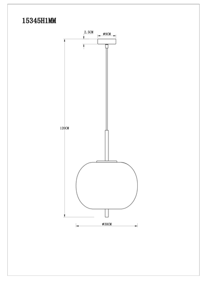 Wisząca lampa kulista Blacky 15345H 1MM mosiądz przydymiona