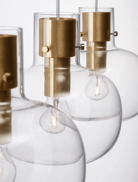 Kuchenna lampa wisząca Padre nad wyspę przezroczysta złota