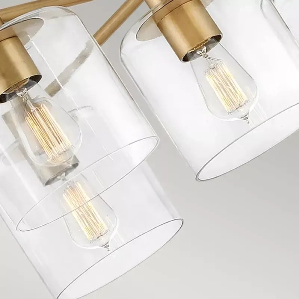 Sufitowa lampa szklana AXEL QN-AXEL5-HB do sypialni mosiądz przezroczysty