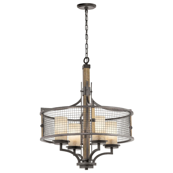 Wisząca lampa pokojowa CGIRWOOD4 okrągła industrial brązowa