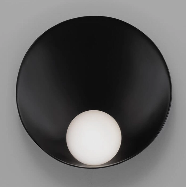Okrągła lampa ścienna na przedpokój CARDE LE44368 kula czarny biały