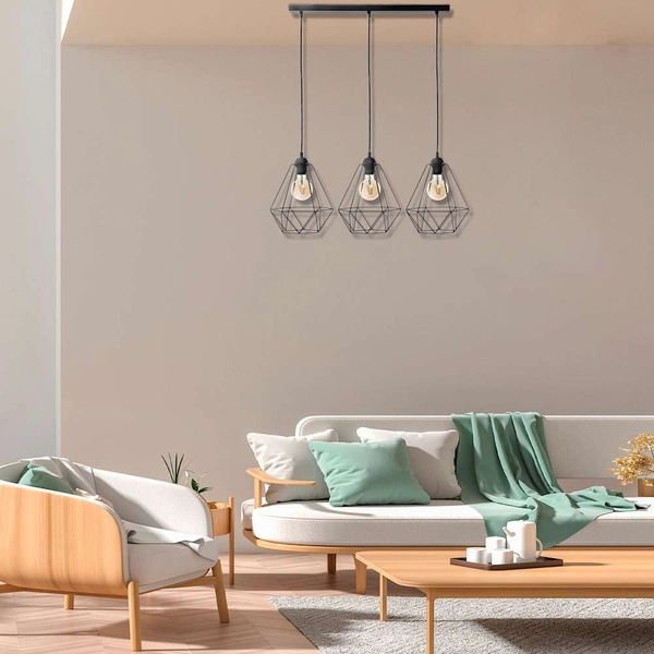 LAMPA wisząca BASKET 7215 Milagro druciana OPRAWA metalowa listwa ZWIS klatki loft czarne