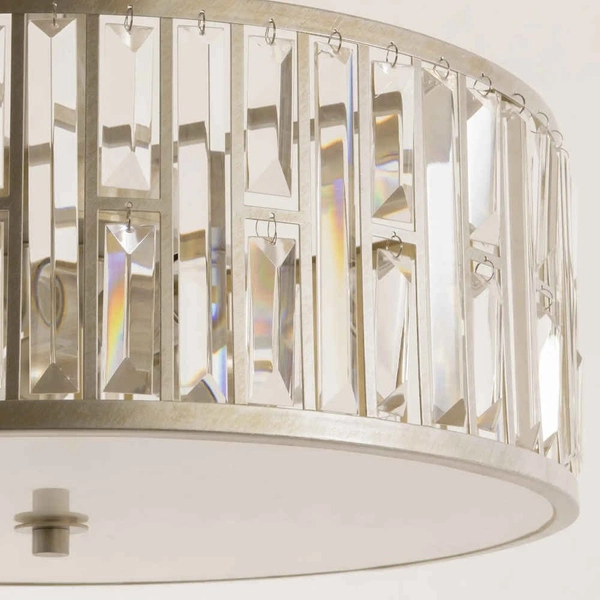 Glamour LAMPA sufitowa Kyiv C05127CP Cosmolight okrągły plafon kryształowy szampański