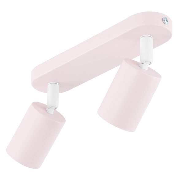 Nasufitowa lampa Livia 10233 podwójna do jadalni tubki różowa