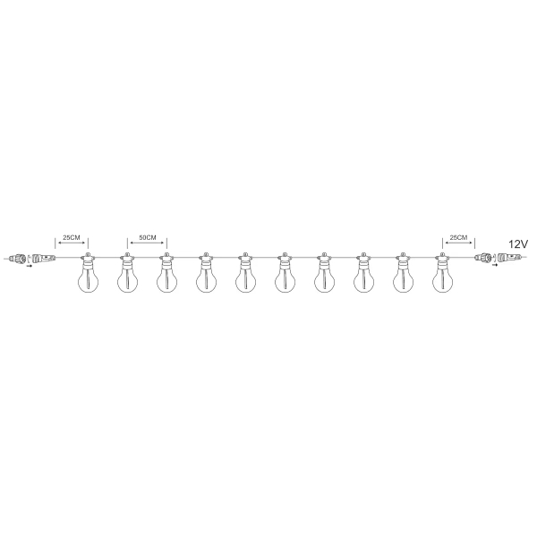 Zwisająca girlanda Unite 108651 Markslojd LED 36W 2700K IP44 czarna