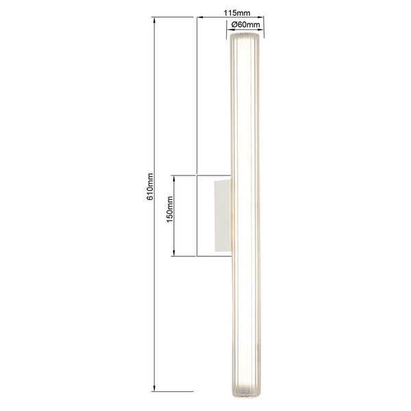 Naścienna lampa Linea LP-0510/1W-61 WH LED 12W 3000-6000K IP44 biała