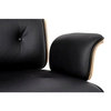 Fotel biurowy Lounge Business skórzany czarny z podnóżkiem