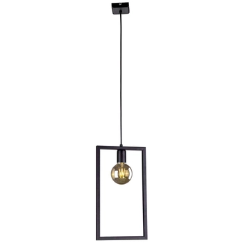 Żyrandol LAMPA wisząca Lavaya K-4031 Kaja metalowa OPRAWA prostokątny ZWIS ramka frame czarna