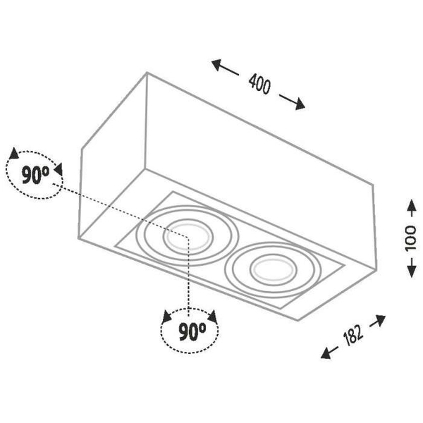 Natynkowa LAMPA sufitowa KOGA IL 7199 Shilo regulowana OPRAWA prostokątna LED 20W 3000K spot metalowy biały