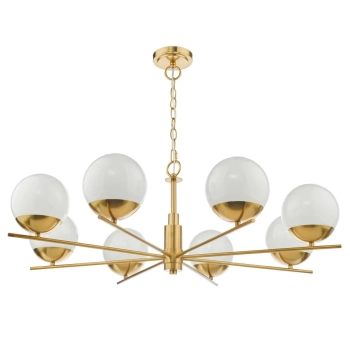 Żyrandol Bombazine BOM0835 do salonu kule na łańcuchu mosiądz