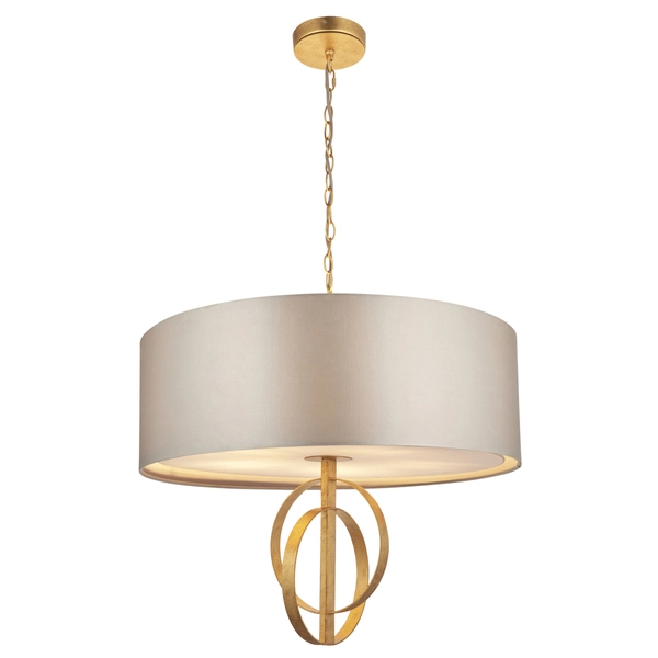 Zwisowa lampa z abażurem L&-195211 Light& na łańcuchu antyczne złoto