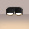 Lampa sufitowa ryflowana AURA czarna SL.1788 2xGx53 do jadalni