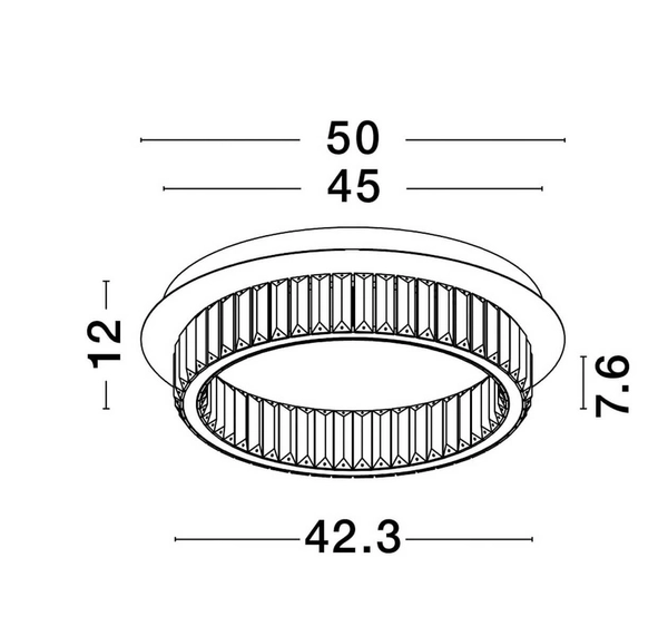 Sufitowa lampa kryształowa Bauta LED 29W do salonu złota