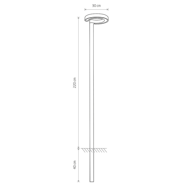 Stojąca lampa zewnętrzna POLE 9185 słupek LED 20W 3000K grafitowy