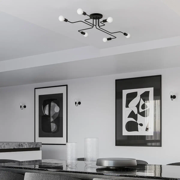 Loftowa lampa sufitowa VECTOR SL.1448 do salonu czarna