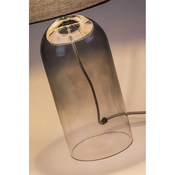 Stołowa lampa do salonu Luxin 74048 szklana dymiona tuba szary