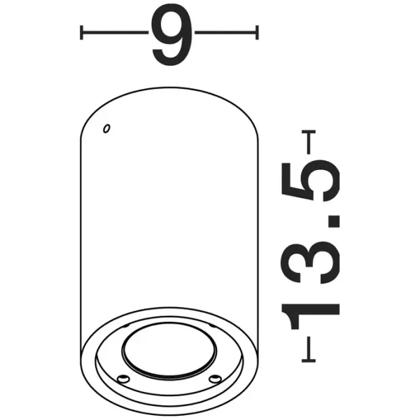 Plafon z piaskowca MIRENZO LE75182 na taras tubka IP65 czarny