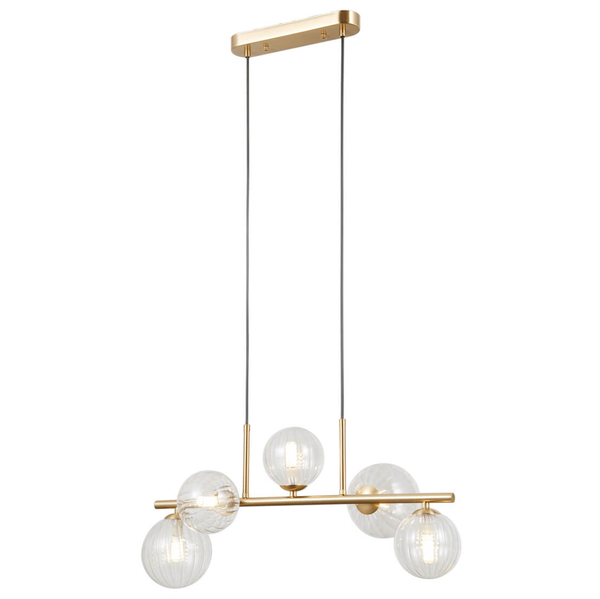Wisząca lampa molekułowa Toledo PND-40717-5-HBR złoty przezroczysty