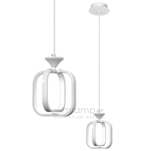 LAMPA wisząca VEN W-MD 9713/1 WH kwadratowa OPRAWA zwis LED 13W 3000K-6000K ramki białe