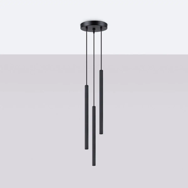 Lampa kaskadowa zwisająca Arche SL.1341 Sollux sople do jadalni czarna