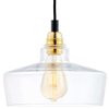 Skandynawska LAMPA wisząca LONGIS 10875305 Kaspa szklana OPRAWA loftowy ZWIS kaskada złota przezroczysta czarna