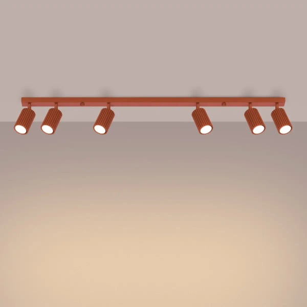 Sufitowa lampa na listwie KARBON SL.1642 tubki regulowane czerwone