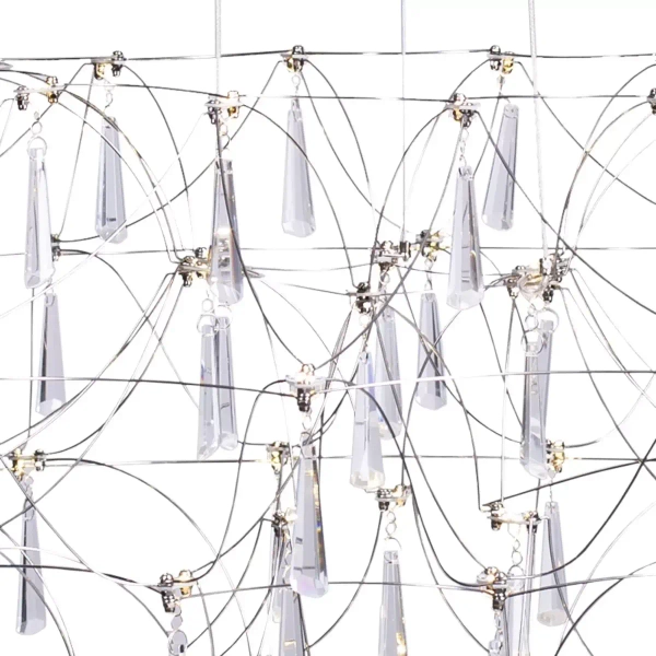Żyrandol z kryształkami Crystal net 7783-54P Step glamour ażurowy chrom