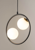 Nowoczesna lampa wisząca Ring czarna 2-punktowa szklane kule