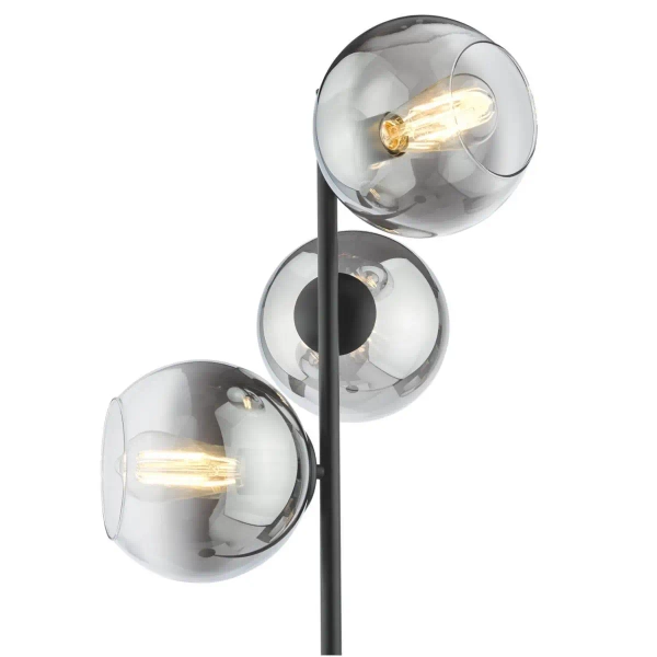 Kulista podłogowa lampa Lycia LYC4922 kule szklane czarne przydymione