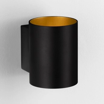 Lampa ścienna do salonu SALAS LE44377 tuba rurka czarna złota