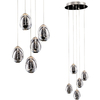 Wisząca LAMPA loft HUELTO PND-22112132-5A-CR Italux kaskada OPRAWA szklana ZWIS LED 24W 3000K kulisty glamour chrom