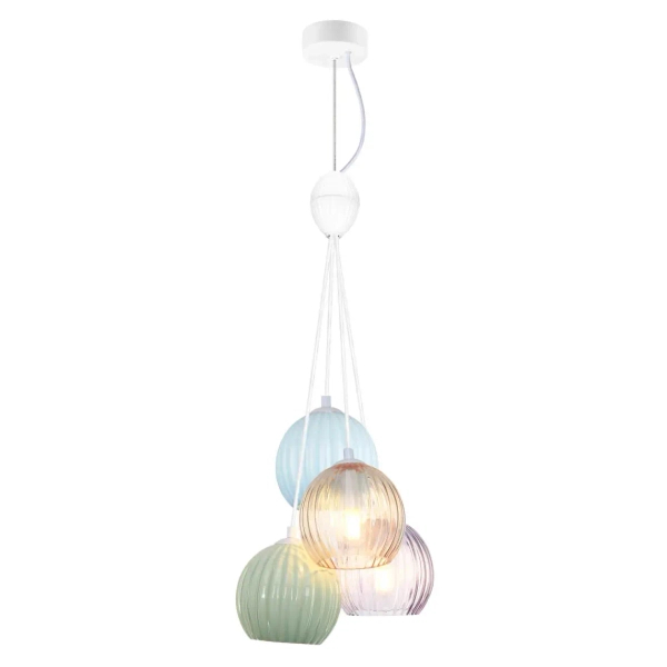 Szklana lampa wisząca do salonu Cases PND-94794-4B-MLTI nad stół kolorowa