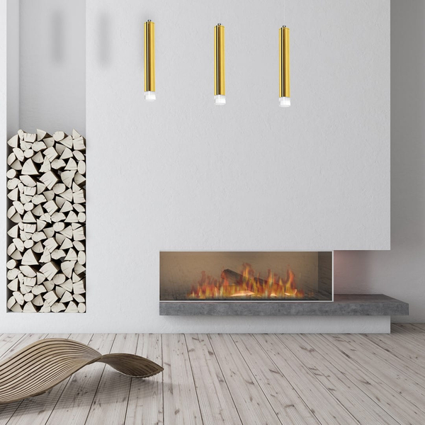 LAMPA wisząca GOLDIE ML5714 Milagro metalowa OPRAWA zwis LED 15W 4000K tuby na listwie złote