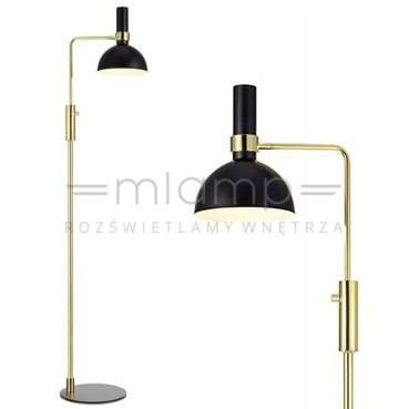 Stojąca LAMPA podłogowa LARRY 106972 Markslojd metalowa OPRAWA kopuła mosiądz czarna