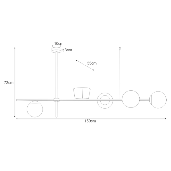 Dekoracyjna lampa wisząca VUELTA K-4737 zwis z kwietnikiem czarny