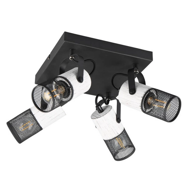 Wielopunktowa lampa sufitowa Tosh 804300434 czarna biała