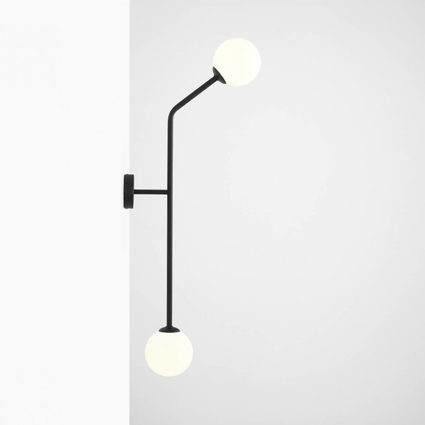 Lampa ścienna loft PURE 1064D1_2 modernistyczny szklane kule białe czarne