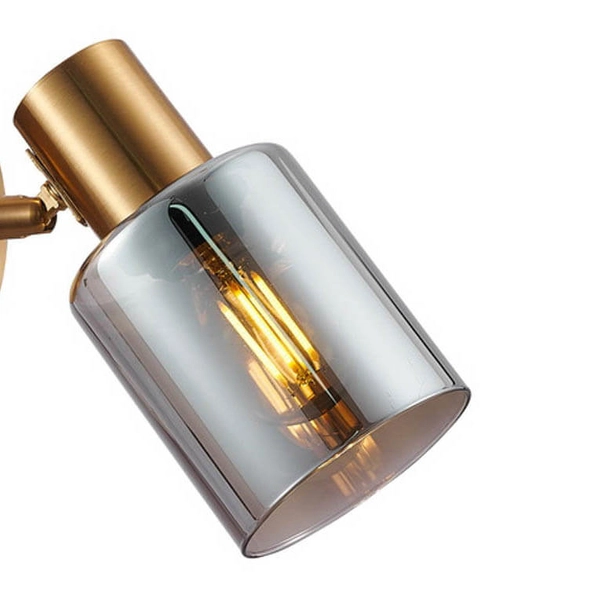 Szklana lampa na ścianę Santia SPL-65342-1-BRO-SG Italux mosiądz szary