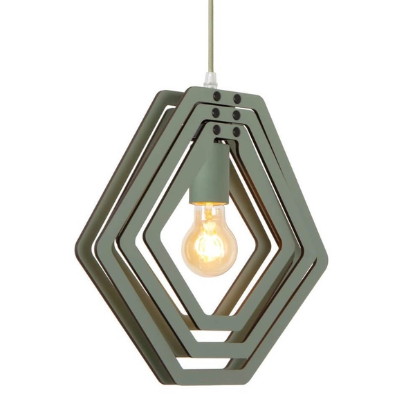 Geometryczna lampa wisząca Mauro 77489/01/33 MDF zielona