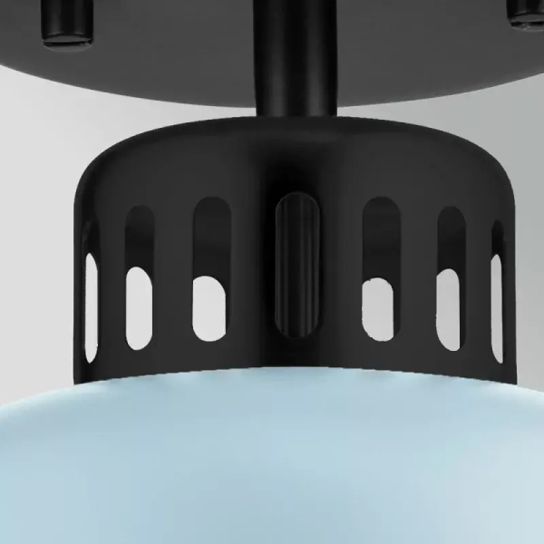 Lampa wisząca nad stół York jasnoniebieska czarna 1xE27 metalowa do kuchni ELS-YORK-MP-BLK-PB