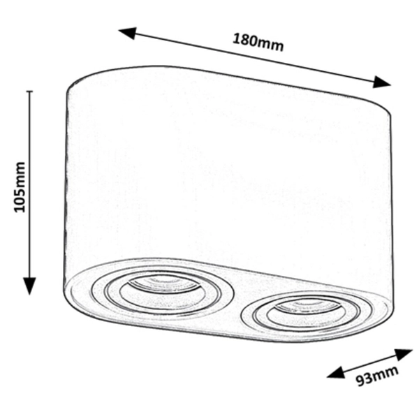 Regulowana lampa natynkowa Kobald 2051 czarny plafon przysufitowy